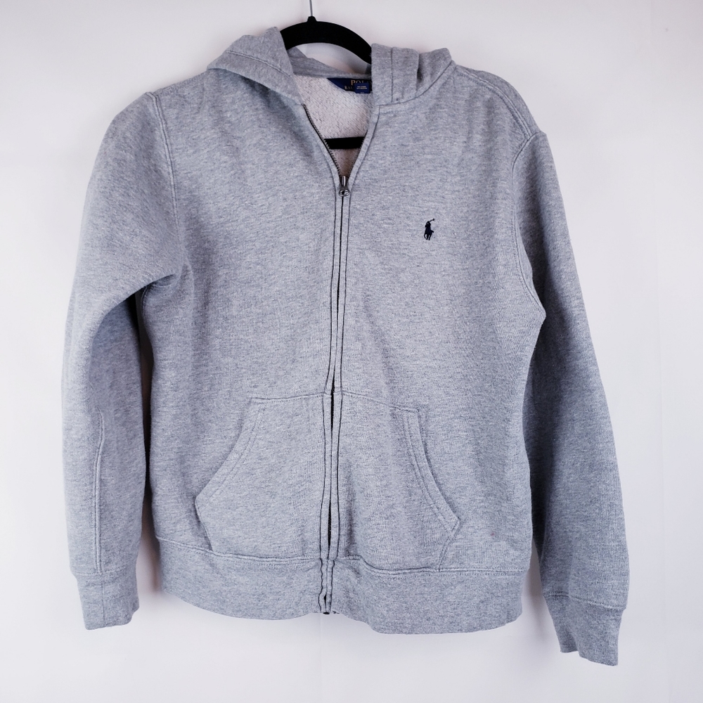 Polo by Ralph Lauren Gray Full-Zip Hooded Sweatshirt